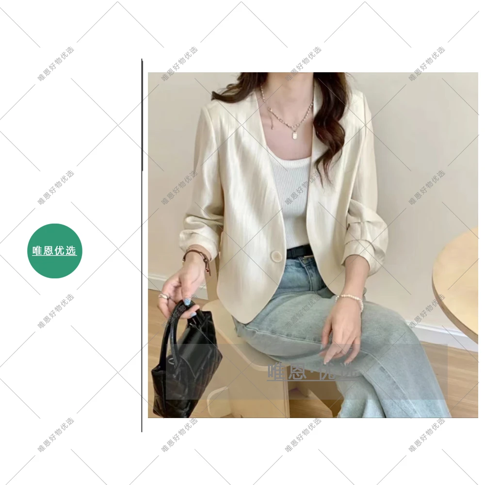 63025B新款防晒小外套七分袖短款外套防晒外搭上衣女外套气质