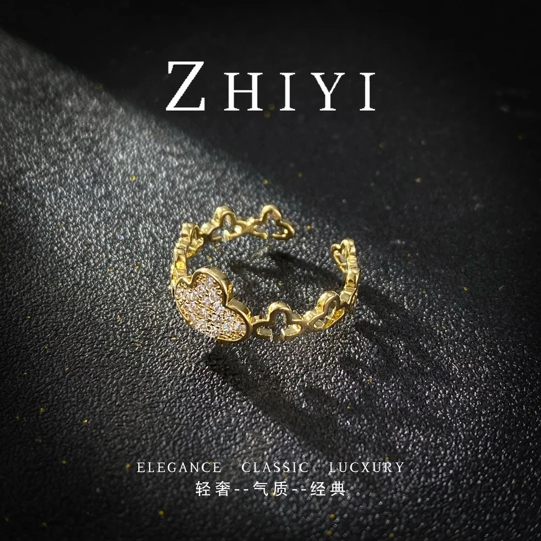 轻奢可调节开口戒指简约时尚百搭指环0521