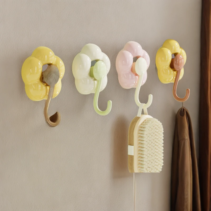 向日葵花朵吸盘挂钩无痕免打孔挂衣钩可反复使用浴室毛巾粘钩