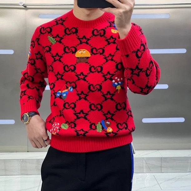 男士冬季福利款.加厚圆领潮流提花百搭羊毛衫网红针织时尚休闲冬