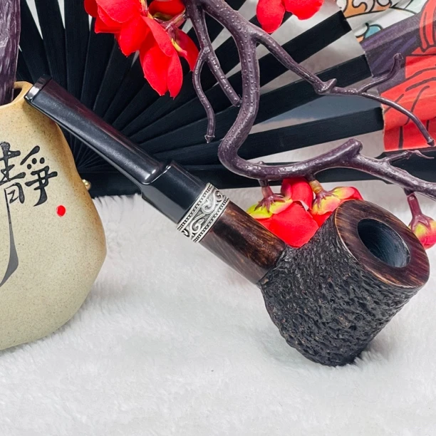 3239棕色大号雕刻带圈锤子9毫米烟具