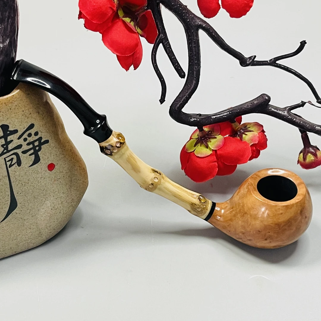 8878光面未上色竹节苹果款3毫米烟具（大约  内径18斗深22）