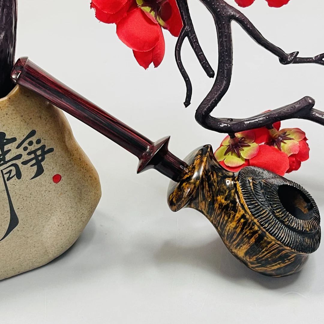 8367光面黄金对比染色坎伯兰烟嘴军插烟具(口径17.5深25长145)