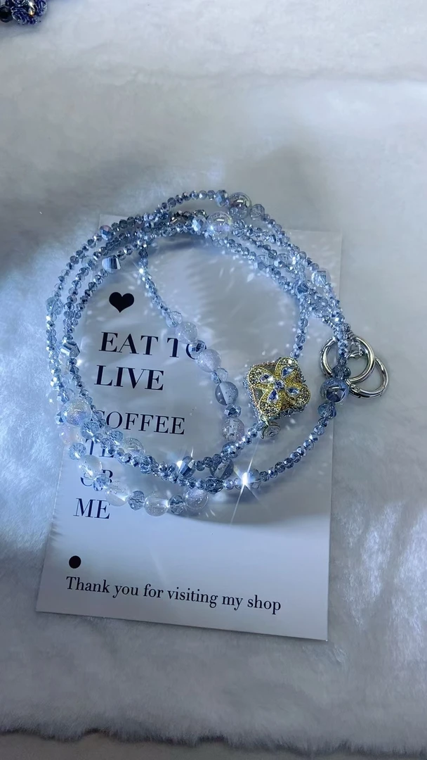 （G斜跨挂脖）diy精品ins风少女透明创意手机链手机饰品个性通用