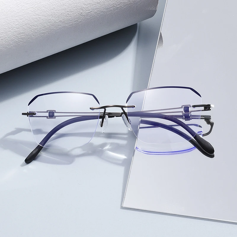 【男女同款】 高端时尚高颜值奢华金属无框设计 超轻防蓝光老花眼