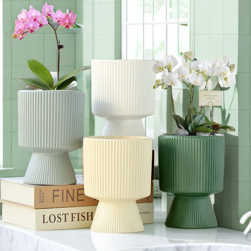 新款蝴蝶兰专用兰花盆客厅阳台多肉花盆新款多肉树脂花盆室内加厚