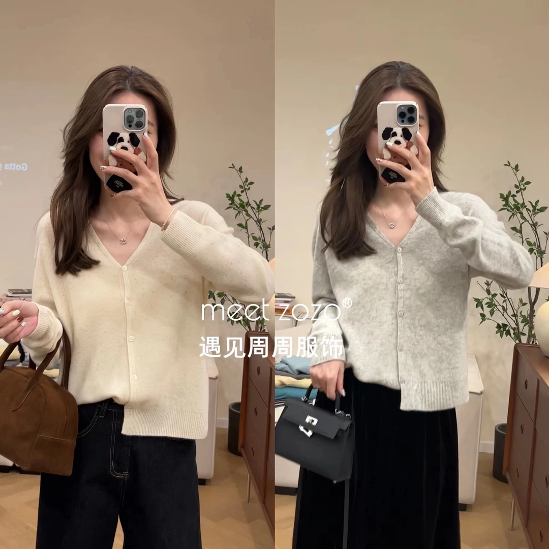 MEET ZOZO【周周】《奶油晚风》秋季韩系柔软羊毛开衫上衣女148014