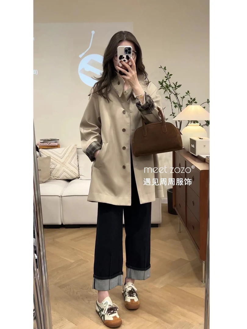 MEET ZOZO【周周】《松弛基因》秋季时尚立领门襟设计款风衣女148272