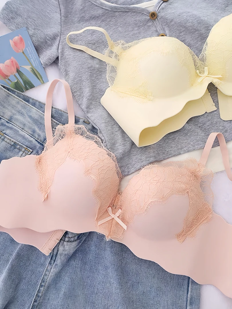 小地雷内衣女小胸聚拢显大厚上托收副乳胸罩无痕文胸--背心