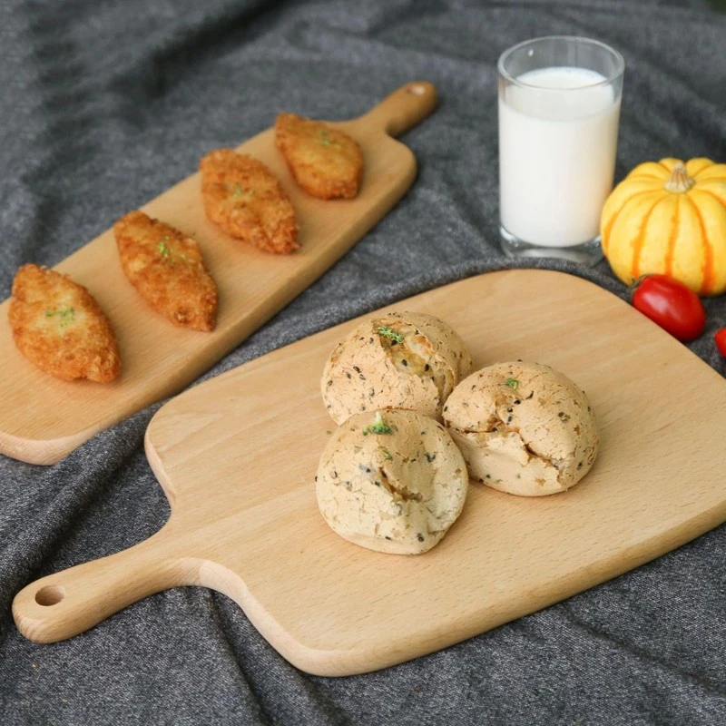 菜板西餐盘手柄砧板小面包案板家用切水果辅食榉木实木头带把日式