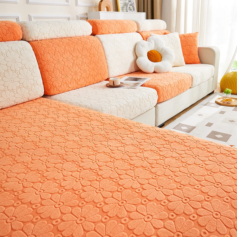 金盏花沙发笠弹力全包万能套防猫抓防滑沙发垫四季通用盖巾盖布