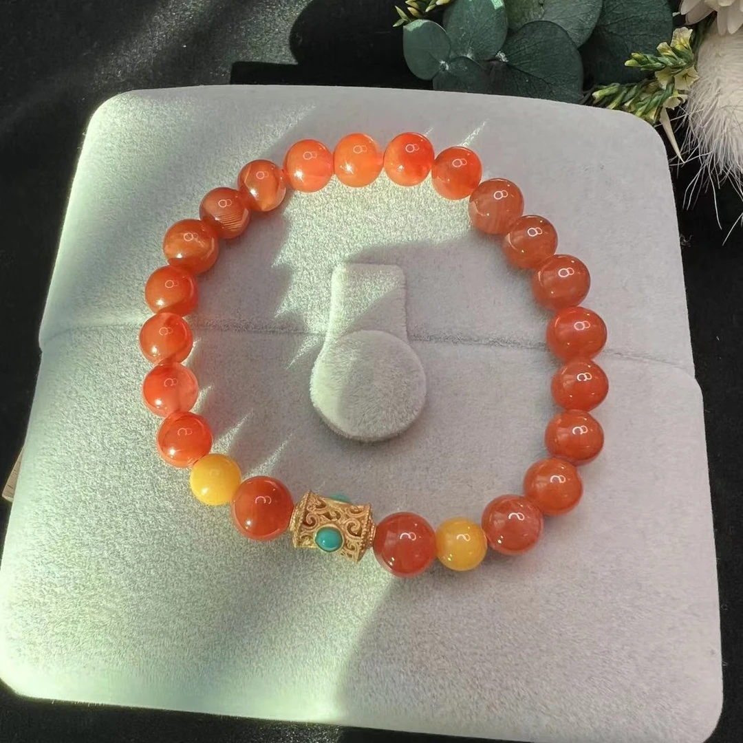 勤瑶单圈南红玛瑙手串9546