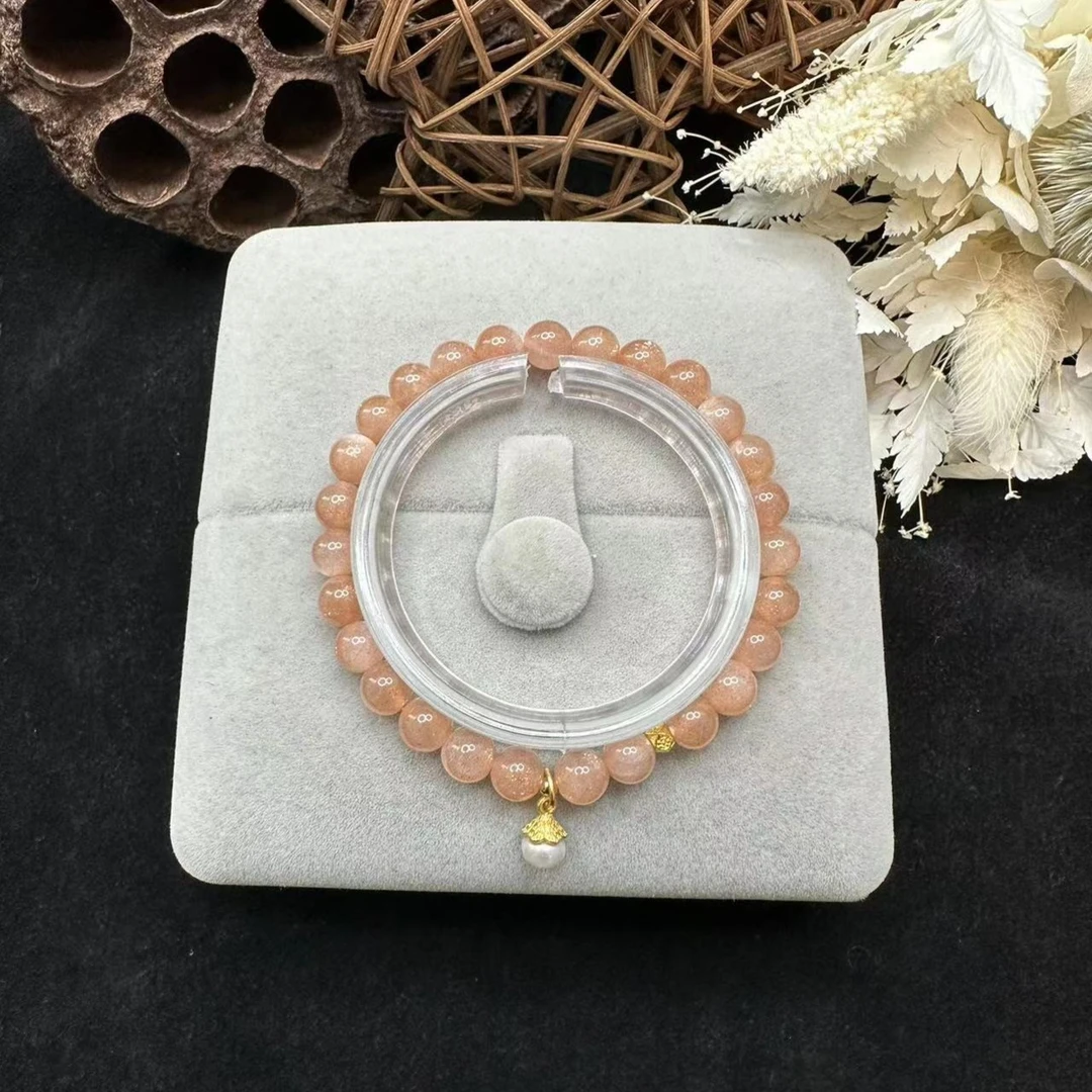 勤瑶单圈橙月光珍珠手串9999