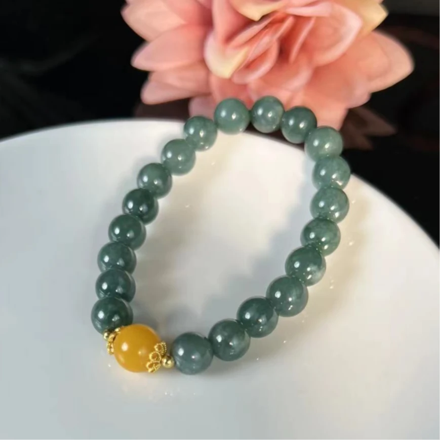 单圈老蜜蓝水翡翠手串8mm （多样性发货、发其一）9605