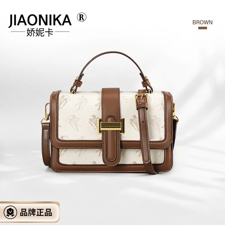 轻奢时尚百搭潮流经典印花单肩肩包盒子包小方包包女士背包拼色包