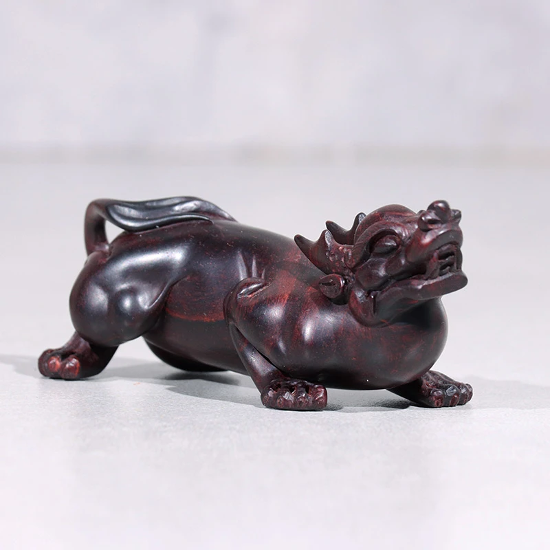 老豆妈孤品海南黄花梨紫油梨貔貅小摆件花梨木手工雕刻文玩手把件