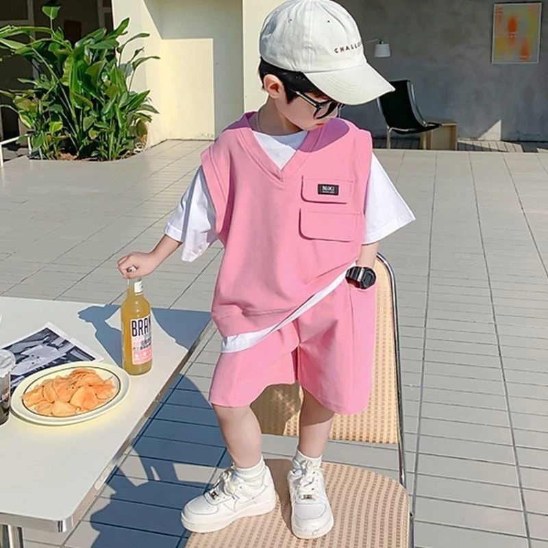 男童夏装套装2024新款儿童短袖夏季帅气网红炸街夏款两件套演出x