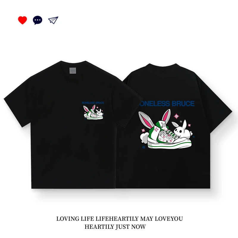 DS046设计师版高端短袖男女款纯棉T恤百搭时尚休闲