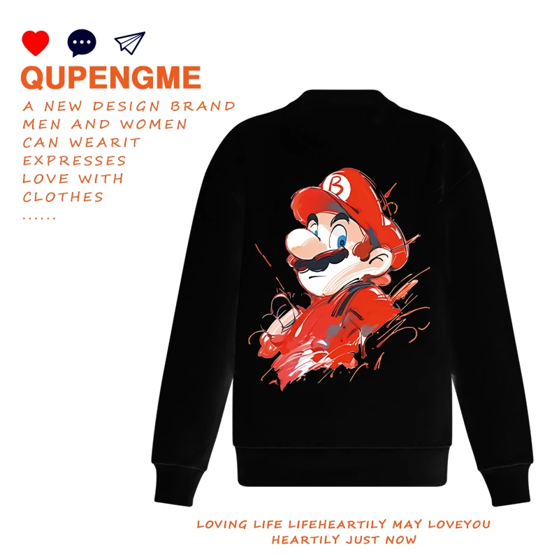 QUPENGME 设计师版高端男女款卫衣百搭时尚休闲WY-039