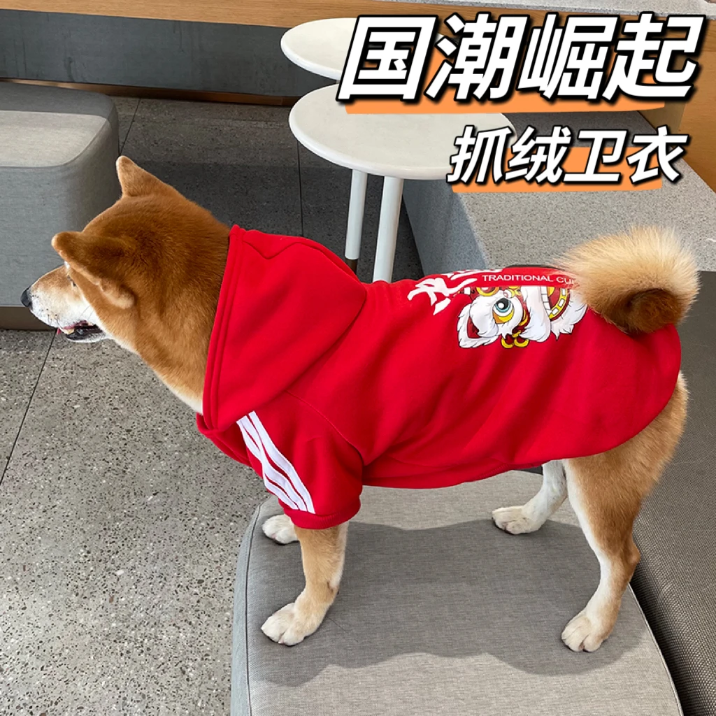 狗狗衣服新年秋冬拉布拉多边牧雪纳瑞比熊柴犬绒棉衣宠物卫衣龙年
