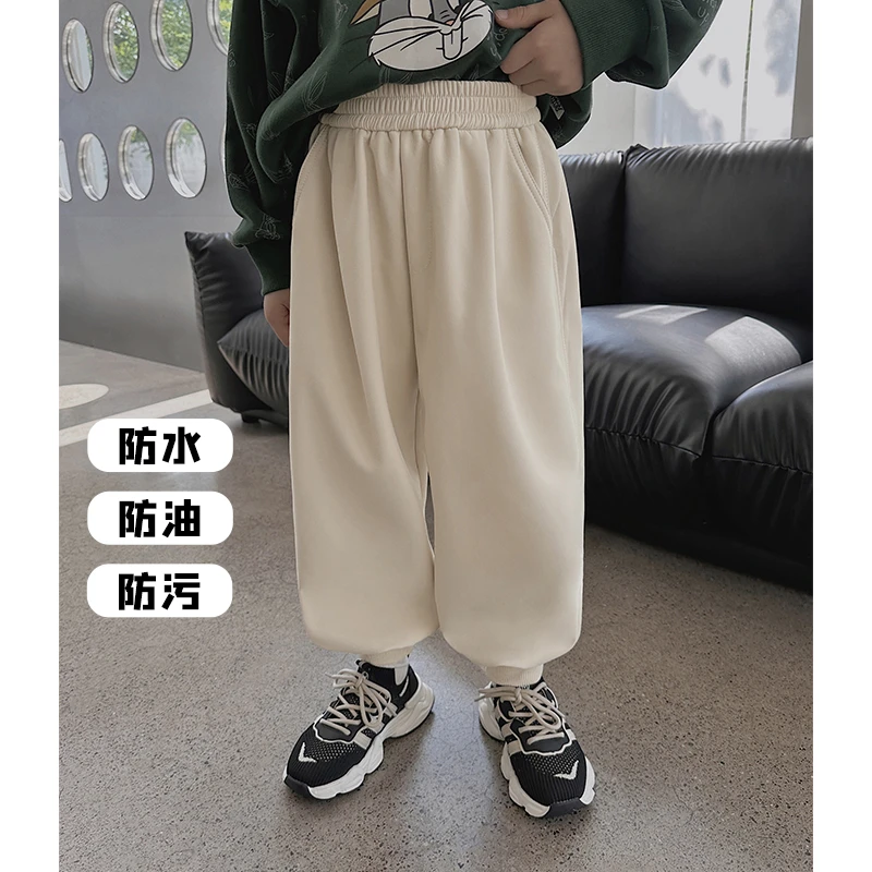 辰辰妈【秘境】儿童三防束脚休闲裤子秋冬加绒中大童卫裤4908D-D