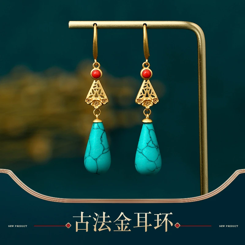 铜合金耳饰 国潮银耳针旗袍汉服马面裙时尚百搭复古宫廷古风耳饰