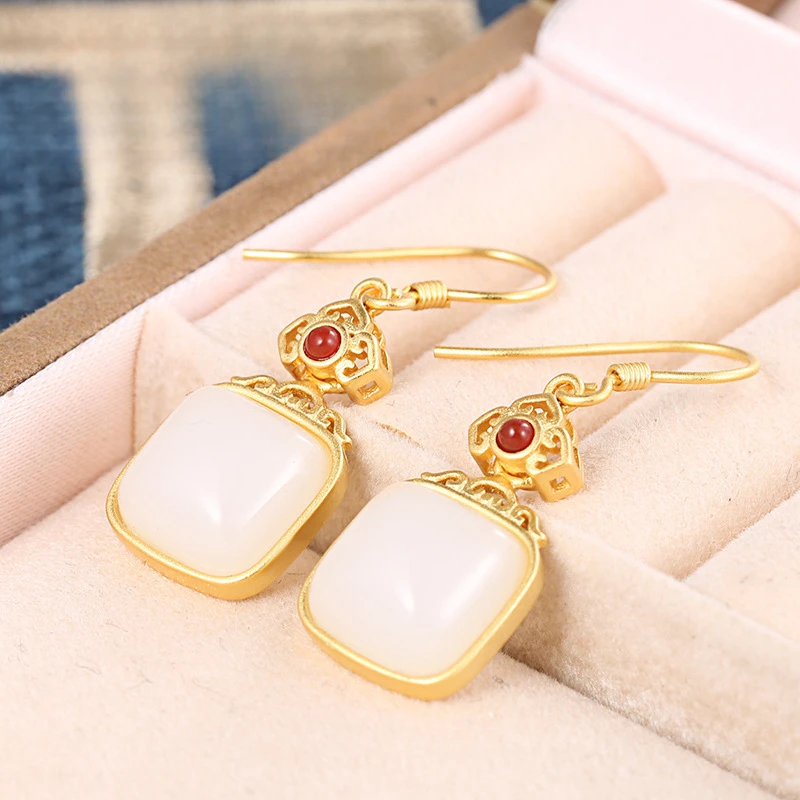 【织漫珠宝】S925银天然玉石配旗袍汉服马面裙简约时尚百搭宫廷款