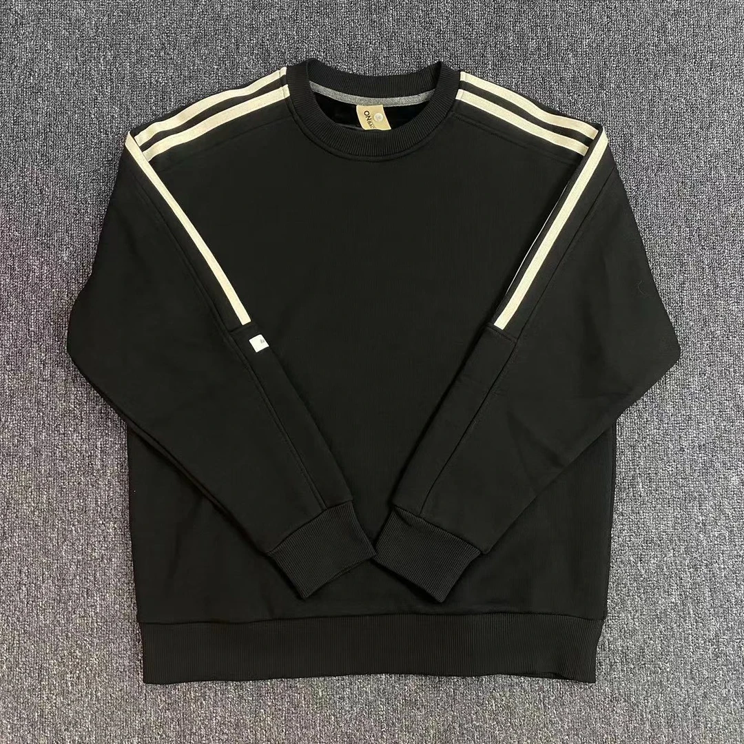 新款秋冬三条杠休闲套头宽松百搭长袖宝宝绒卫衣男女同款情侣款