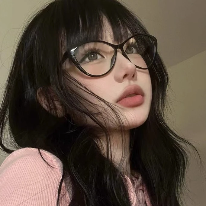 网红近视黑框百搭眼镜女素颜神器高级猫眼镜框超轻防黑框眼镜