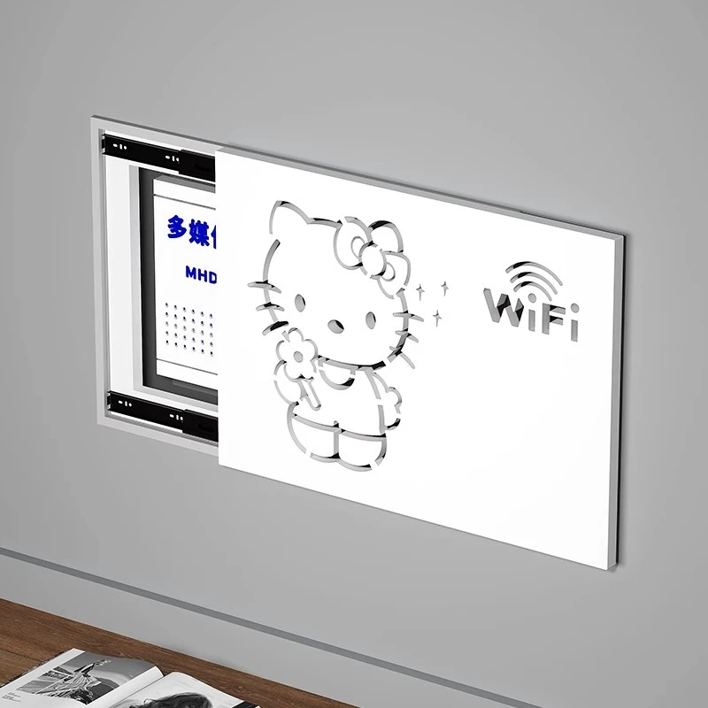 电表箱装饰画客厅电闸盒改造弱电箱多媒体开关置物架多层收纳架