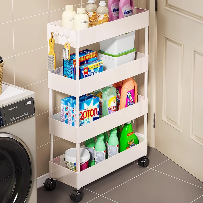 卫生间门后窄置物架厕所缝隙落地小推车浴室夹缝架子门口收纳神器