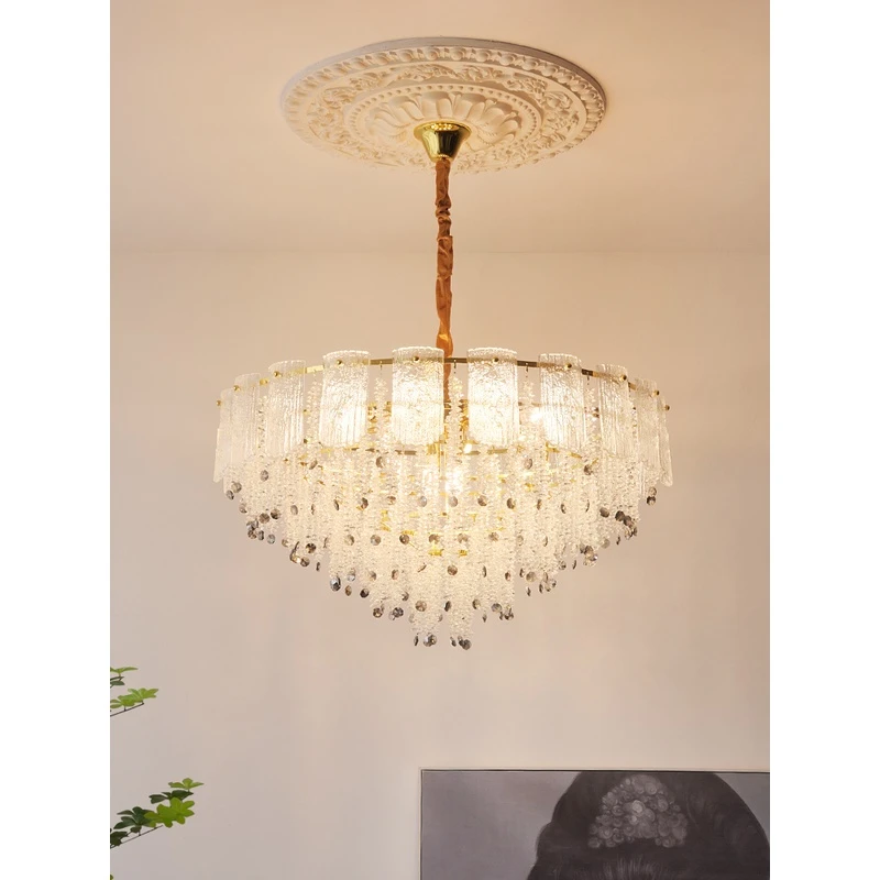 复古客厅轻奢法式水晶吊灯现代简约欧式书房卧室大厅广东房间灯具