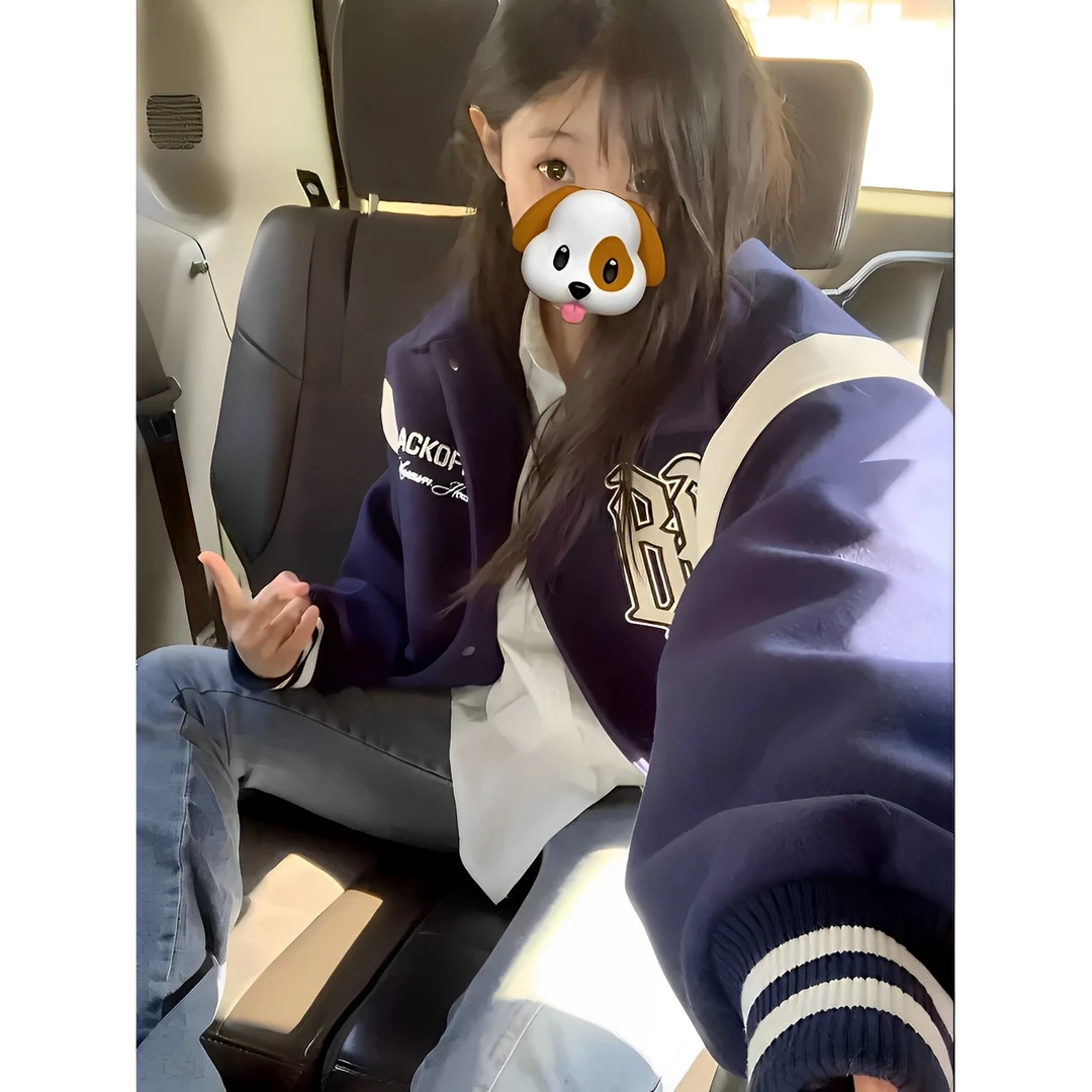 棒球服男女美式冬新款百搭刺绣潮牌休闲夹克情侣外套加厚上衣棒球