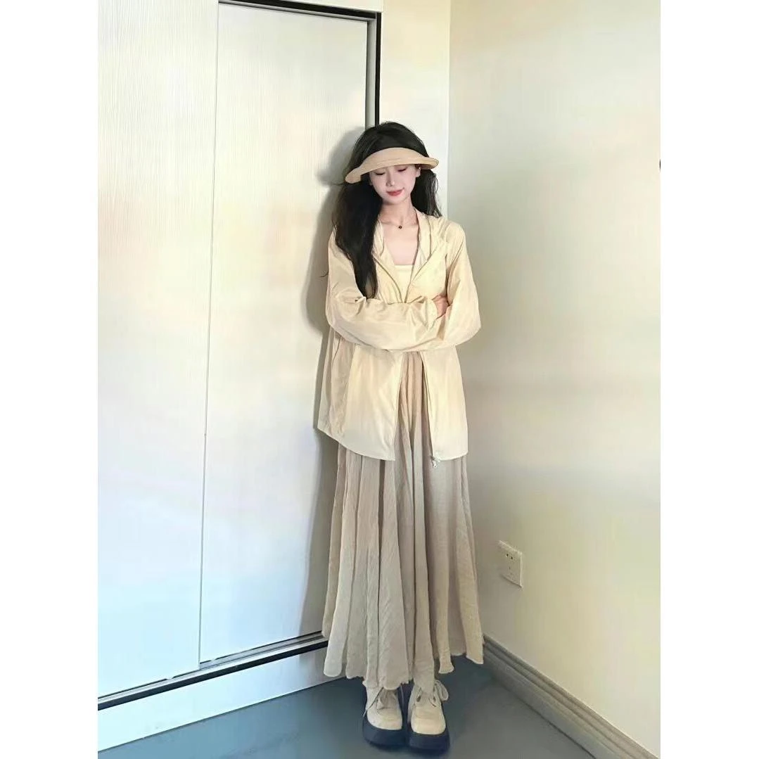 防晒衣女夏季小个子轻薄空调服外套宽松连帽开衫男女气质时尚通用