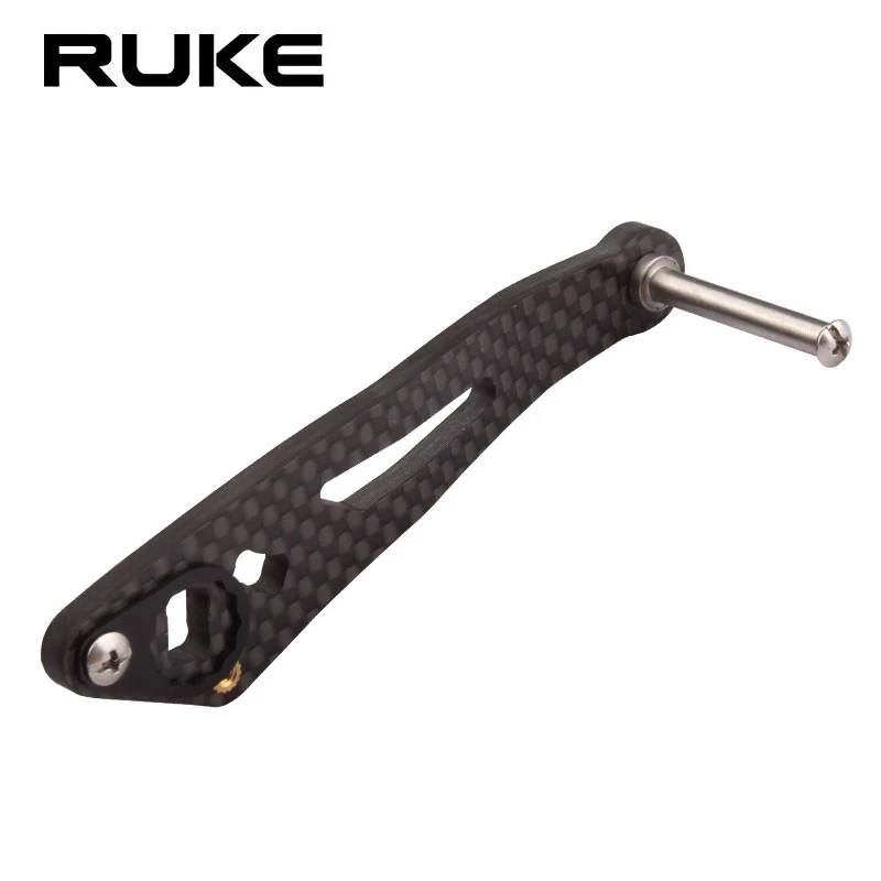 RUKE路亚改装渔线轮摇臂摇把DIY通用型碳素双孔7*4和8*5双孔单摇