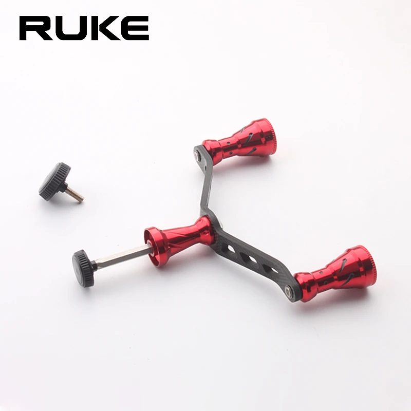 RUKE路亚轻量化纺车轮顺滑六棱摇臂铝合金握丸DIY改装摇把配件