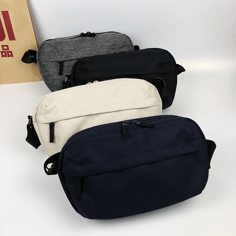 无印风良品单肩斜挎包男女夏季大容量百搭帆布小包包运动休闲简约