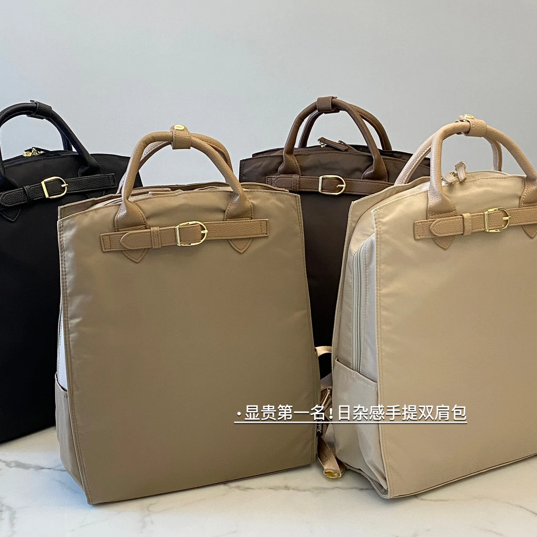 显贵女士双肩包设计感小众电脑背包通勤出游大容量手提高级感包包