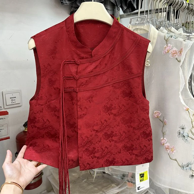 【现货】杨幂同款新中式国风盘扣马夹2025新款时尚百搭气质女士马甲