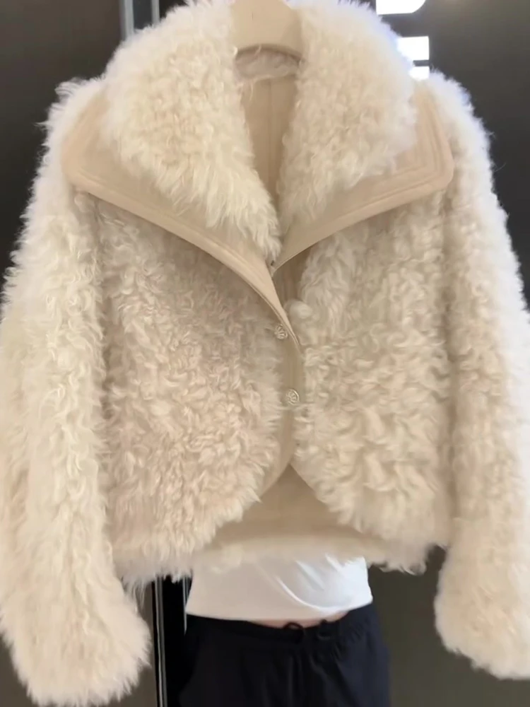 宽松慵懒风气质高级感超好看外套休闲上衣女2024冬新款皮毛一体潮