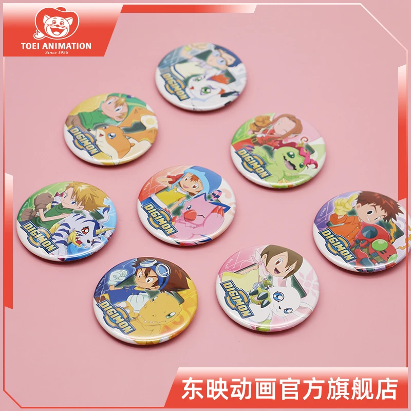 东映动画数码宝贝 卡通人物动漫潮玩盲盒徽章 周边