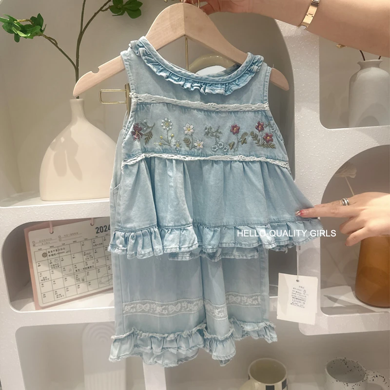 现货圆子家 女童森系夏装洋气两件套9010