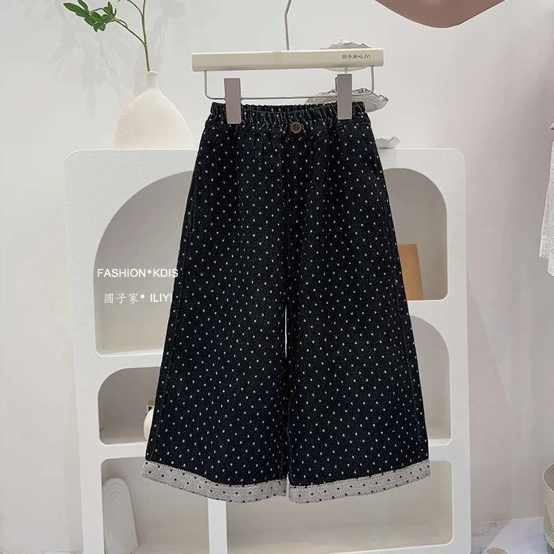 圆子家 女童秋季新款洋气春秋装森系外套+裤子三件套儿童套装9036