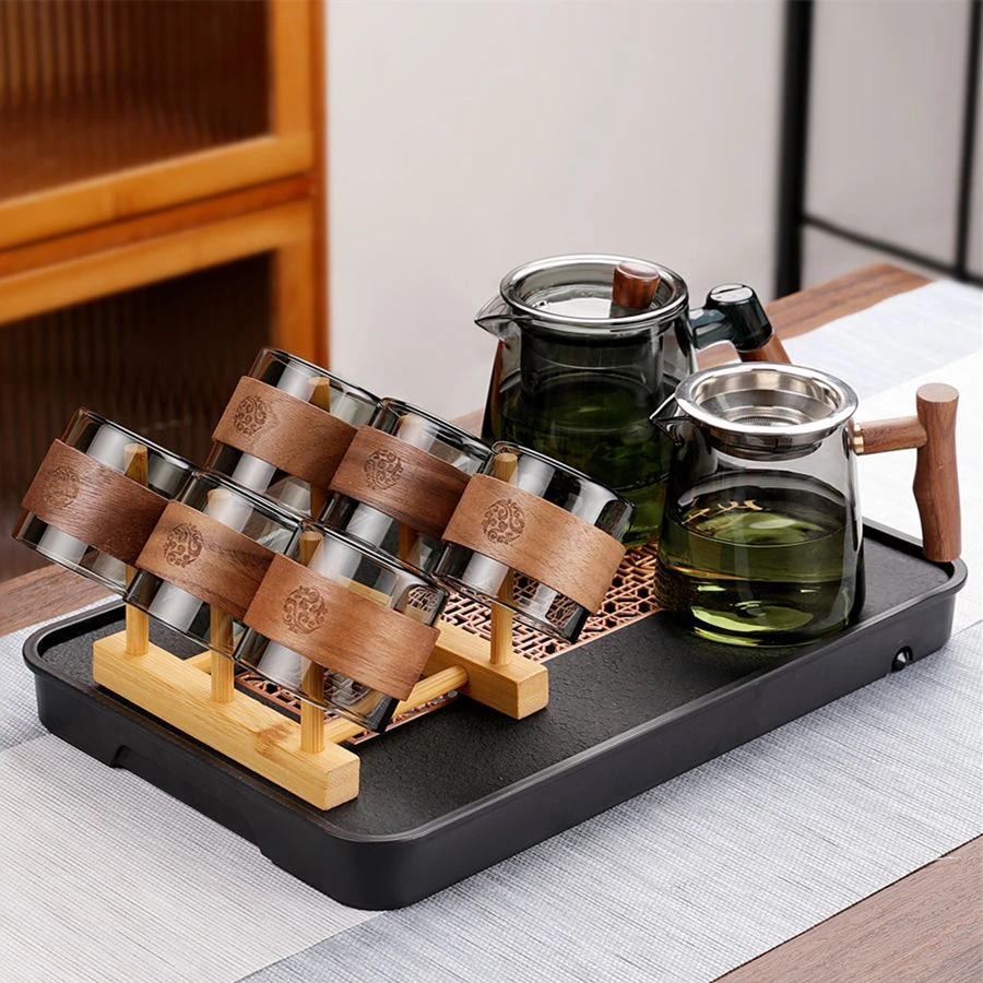 玻璃茶具套装轻奢高档玻璃泡茶壶耐高温家用办公室功夫茶杯煮茶壶