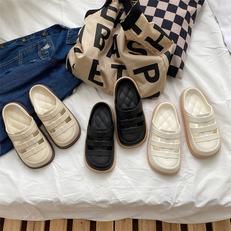 包头凉鞋女款夏季网红2024年新款超火沙滩半拖鞋洞洞鞋女夏款外穿