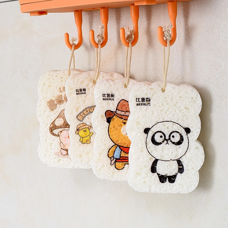 压缩木浆棉海绵擦厨房天然木桨不沾油洗碗神器木棉浆刷碗布抹布巾