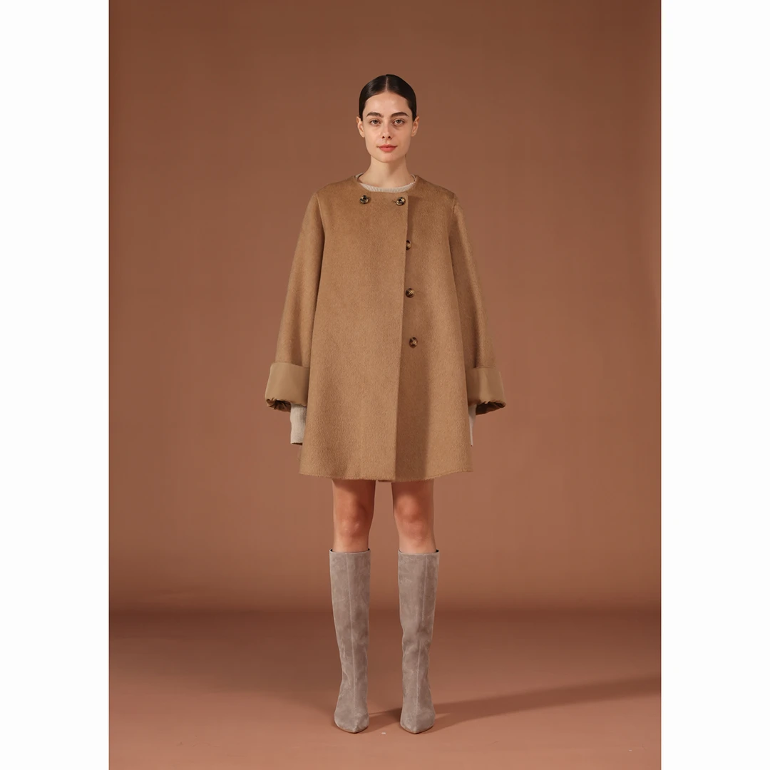 【FELOCCA】骆驼绒chao舒适短款大衣外套  NYN-2641