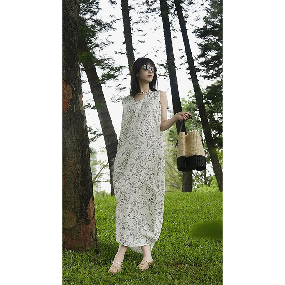 【FELOCCA】高密匹马棉艺术印花小灯泡连衣裙   CC2153