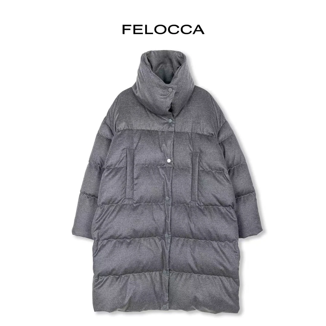 【FELOCCA】小众气质中长款立领外套女宽松加厚羽绒服外套NYN-3763
