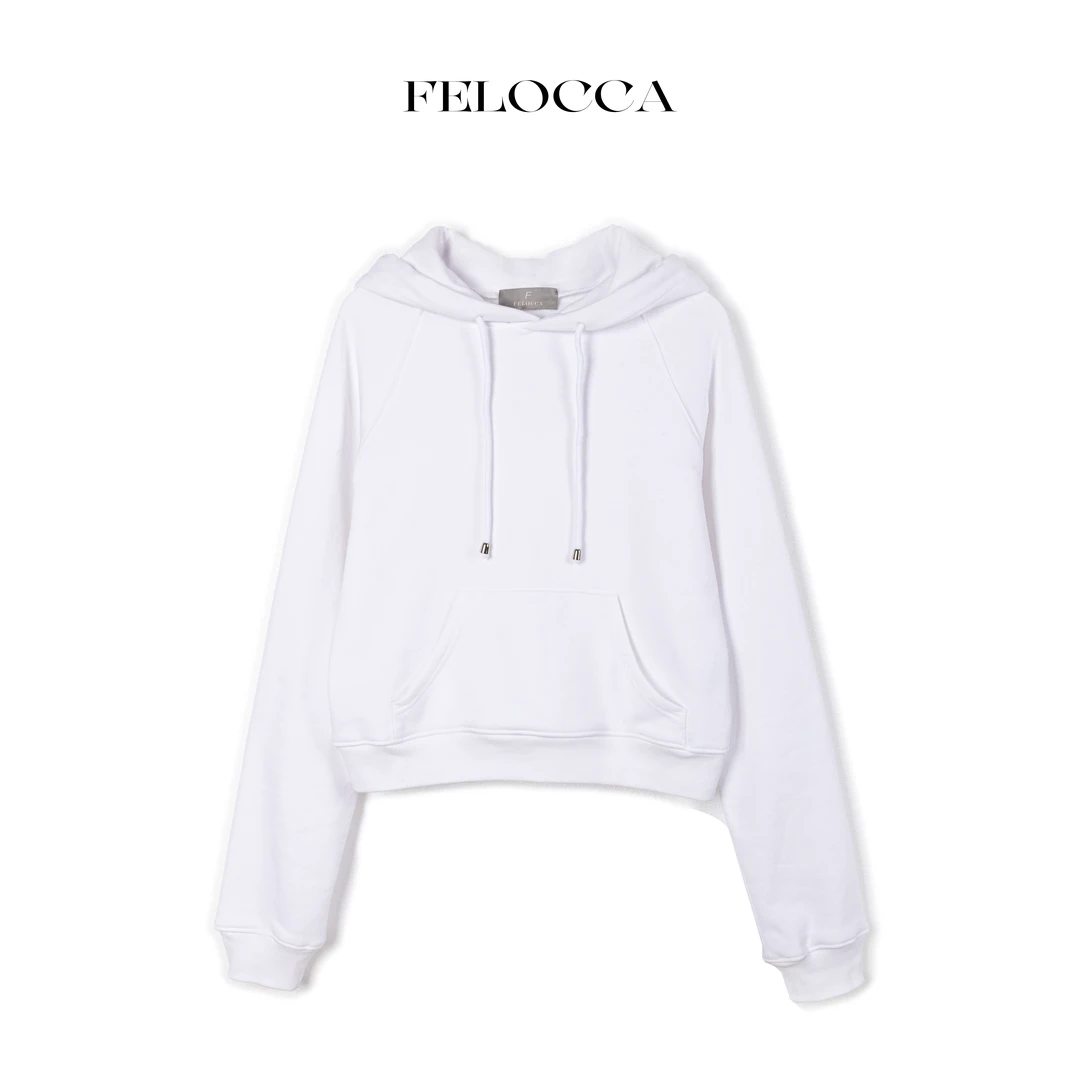 【FELOCCA】简约风插肩袖口袋连帽红卫衣  CC2353